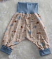 Bild 8 von Süße Pumphose Jersey Safari Tiere beige Gr. 56-92 Baby, Kind, Junge, Mädchen, Baby Hose, Geschenk  / (Stoffdesign) Bündchen blau uni / (Größe) Größe 50/56