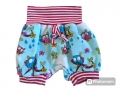 Bild 1 von Kurze Pumphose - Shorts - Baby Hose - kurze Hose - Sommerhose Junge Mädchen Gr. 56  / (Pumphosendesign) hellblau Eulen Gr. 56