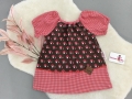 Jersey Kleid - Babykleid - Kinderkleid - Mädchenkleid - Sommerkleid - Tunika Gr. 86  braun/rot Pilze